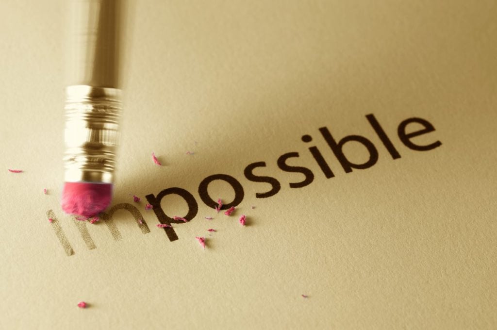Changing the word impossible to possible.