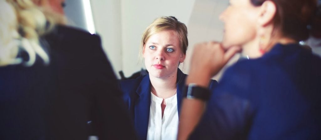 a woman looking anxious